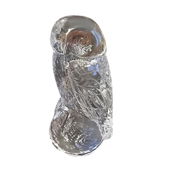 Vintage Pressed Glass Barn Owl 3.5" no chips or cracks or‎ scratches - Picture 1 of 5